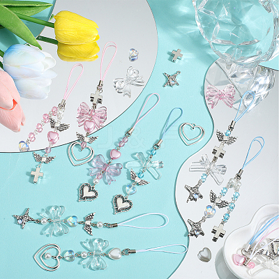 DIY Acrylic & Alloy Mobile Phone Strap Making Kits DIY-SC0026-28-1