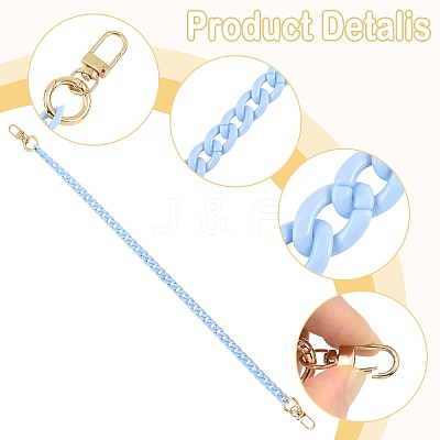 3Pcs 3 Colors Opaque Acrylic Curb Chains Bag Decorative Chains HJEW-FS00091-03-1