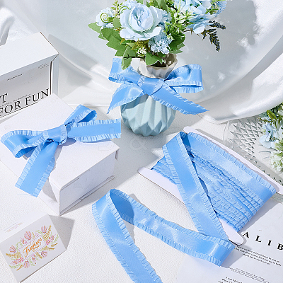 10 Yards Polyester Ruffled Lace Ribbon DIY-CY0001-23A-1