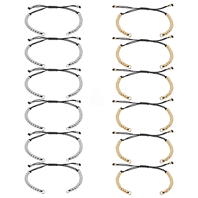10Pcs 2 Colors Nylon Thread Cord Braided Bead Bracelet Making MAK-ME0001-08-1