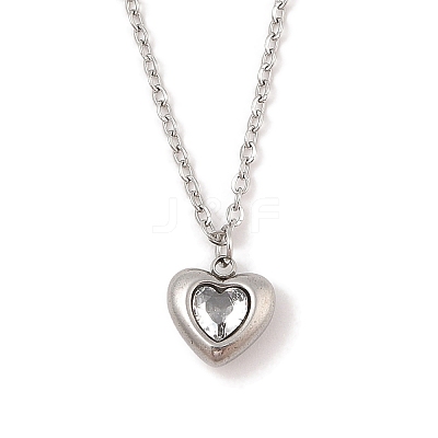 Heart 304 Stainless Steel Micro Pave Cubic Zirconia Pendant Necklaces & Bracelets & Stud Earrings Sets for Women SJEW-C004-13P-01-1