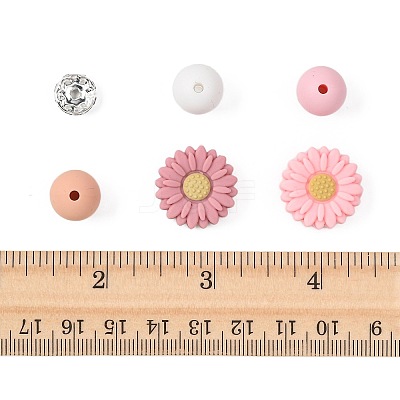 DIY Daisy Round Beads Findings Kits DIY-FS0010-24B-1
