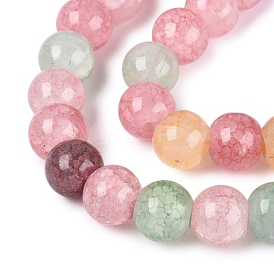 Baking Paint Crackle Glass Beads Strands GLAA-Q106-03A-11-1