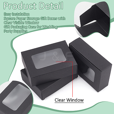 Rectangle Folding Paper Storage Boxes CON-WH0106-01A-03-1