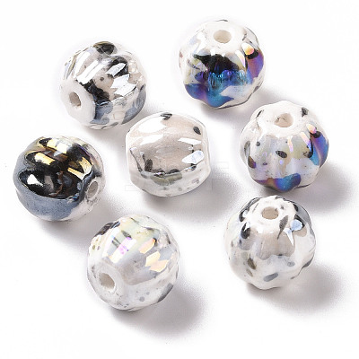 Handmade Pearlized Porcelain Beads PORC-G010-02B-1