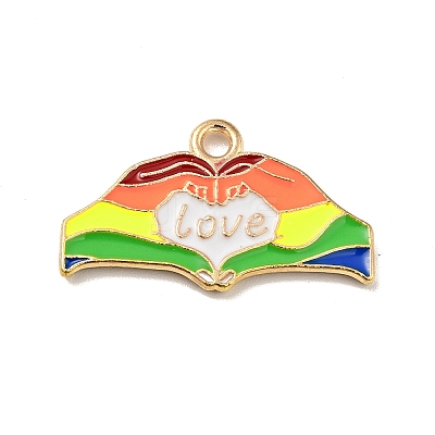 Rainbow Color Alloy Enamel Charms ENAM-G208-02KCG-1