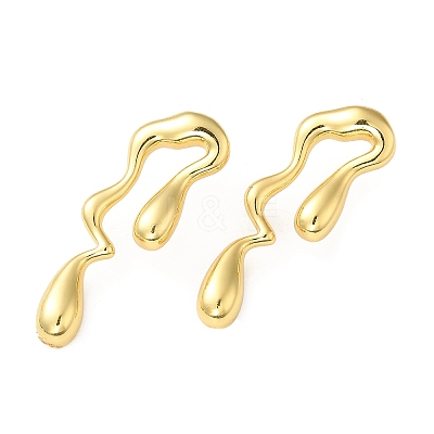Rack Plating Brass Melting Teardro Dangle Stud Earrings for Women EJEW-Z019-01G-1