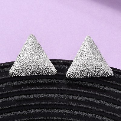 Brass Textured Stud Earrings EJEW-A143-02D-S-1