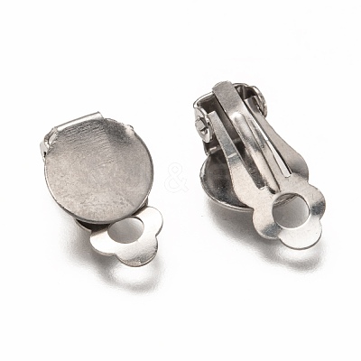 Tarnish Resistant 304 Stainless Steel Clip-on Earring Findings STAS-L259-001A-P-1