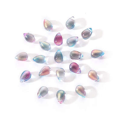 Transparent Spray Painted Glass Charms GLAA-YW0001-12-1