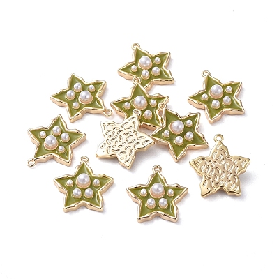 Brass Enamel Pendants KK-I661-03G-E-1