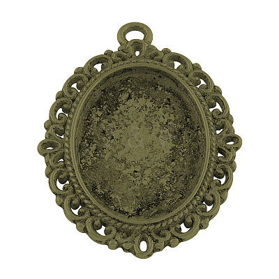 Tibetan Style Oval Alloy Pendant Cabochon Settings LS-TIBEP-Q054-44AB-NR-1
