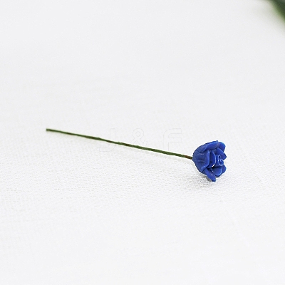 Resin Simulation Rose Model with Iron Wire PW-WG49153-02-1
