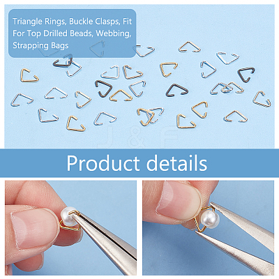 750Pcs 5 Colors Iron Triangle Rings IFIN-PH0002-21-1