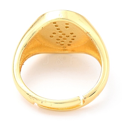 Adjustable Real 18K Gold Plated Brass Enamel Finger Ringss RJEW-L071-29G-1
