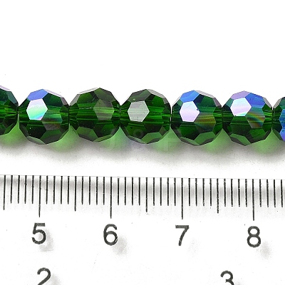 Electroplate Transparent Glass Beads Strands EGLA-A035-T8mm-L10-1