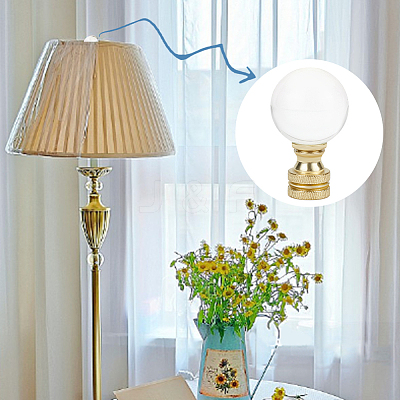 Glass Crystal Lamp Finials with Iron Finish Base FIND-WH0148-176C-1