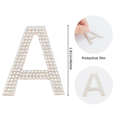 Glitter Hotfix Rhinestone Iron on Patches DIY-WH0183-09E-1