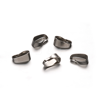 Tarnish Resistant 201 Stainless Steel Snap on Bails Y-STAS-D111-08-1