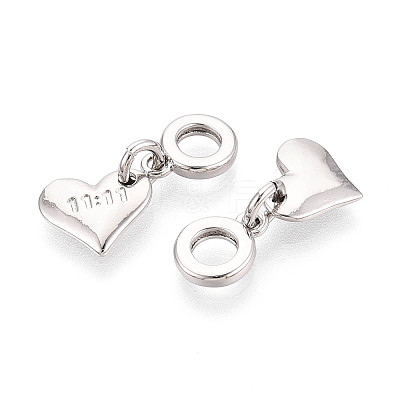 Brass 11:11 Heart European Dangle Charms KK-N259-21P-1