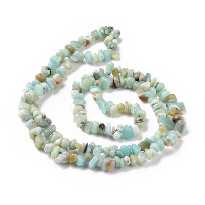 Natural Flower Amazonite Chips Beads Strands G-M205-12B-1