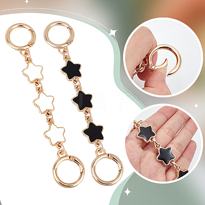 2Pcs 2 Colors Alloy Enamel Purse Strap Extenders FIND-BBC0002-48-1