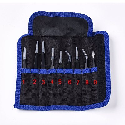 Anti-Static Stainless Steel Tweezers Kit TOOL-WH0119-01-1