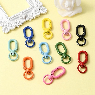 10Pcs Spray Painted Alloy Swivel Clasps FIND-YW0001-57-1