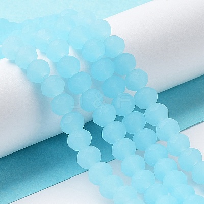 Imitation Jade Solid Color Glass Beads Strands EGLA-A034-J4mm-MD04-1