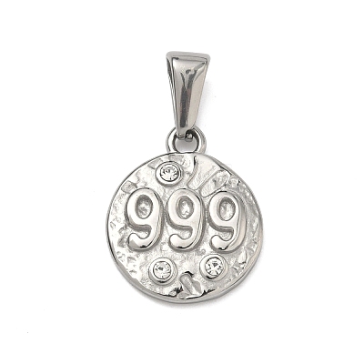 Textured 304 Stainless Steel Pendants STAS-A140-02P-9-1
