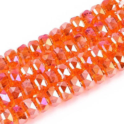 Electroplate Transparent Glass Beads Strands EGLA-N022-04A-D13-1