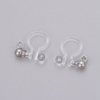 Transparent U Type Painless Prevent Allergy Resin Ear Clip KY-L005-02P-1