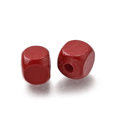 Spray Painted Wooden Beads WOOD-P021-01B-12-1