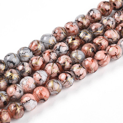 Baking Paint Glass Beads Strands X-DGLA-N003-6mm-B05-1