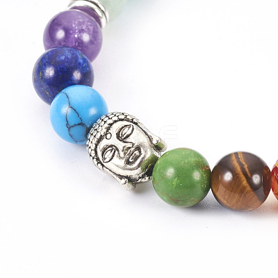 Natural Flower Amazonite Stretch Bracelets BJEW-JB03905-04-1