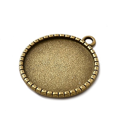 Tibetan Style Pendant Cabochon Settings TIBEP-K020-06AB-NF-1