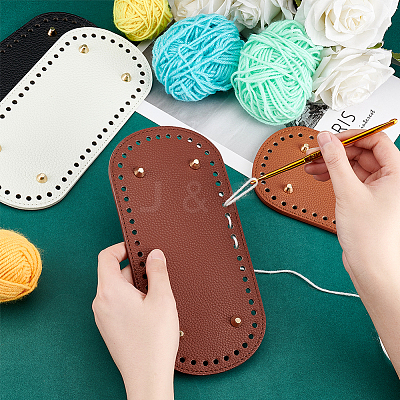 4Pcs 4 Colors Litchi Grain PU Leather Bag Bottoms FIND-PH0007-08-1