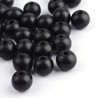 Dyed Natural Wood Beads X-WOOD-S662-9x10mm-06-1