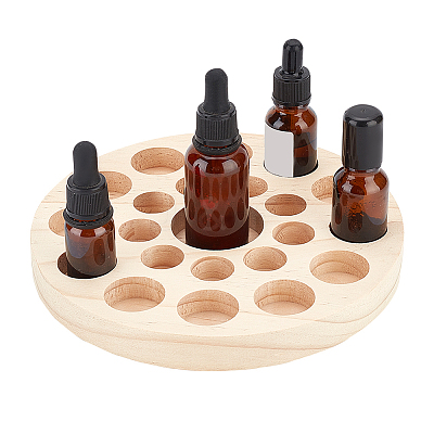 22 Slots Circle Wood Essential Oil Storage Box WOOD-WH0026-29-1