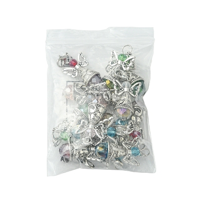 20Pcs 5 Colors Angel Glass Acrylic Pendants HJEW-FS00016-1