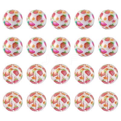 28Pcs 2 Styles UV Plating Iridescent Transparent Acrylic Beads OACR-TA0005-09-1
