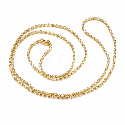 304 Stainless Steel Ball Chain Necklaces Making MAK-I008-03G-A02-1