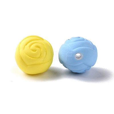Spray Painted ABS Plastic Beads KY-G025-09-1