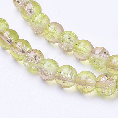 Spray Painted Crackle Glass Beads Strands X-CCG-Q002-6mm-05-1