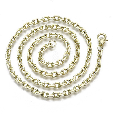 Brass Cable Chains Necklace Making MAK-N034-004B-14KC-1