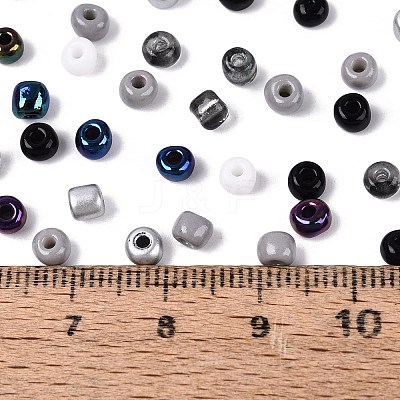 Opaque & Transparent Inside Colours 6/0 Glass Seed Beads SEED-F004-4mm-01-1