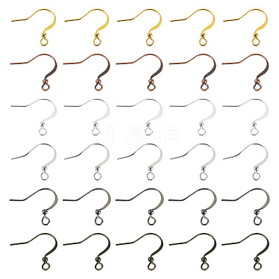 60Pcs 6 Colors Brass French Earring Hooks KK-TADJ0001-10-1