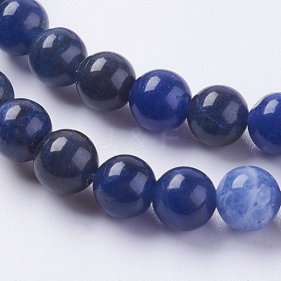 Natural Sodalite Beads Strands G-G448-6mm-25-1