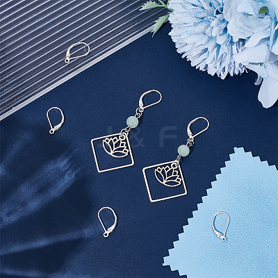 3Pairs 925 Sterling Silver Leverback Earring Findings STER-UN0001-89-1