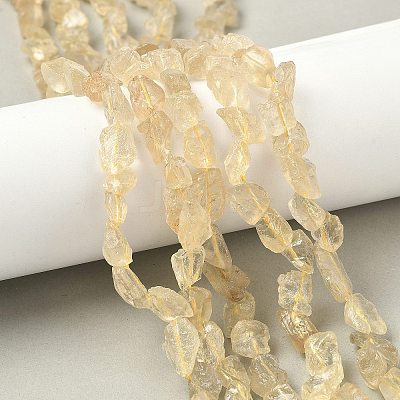 Raw Rough Natural Lemon Quartz(Heated) Beads Strands G-M453-D05-1
